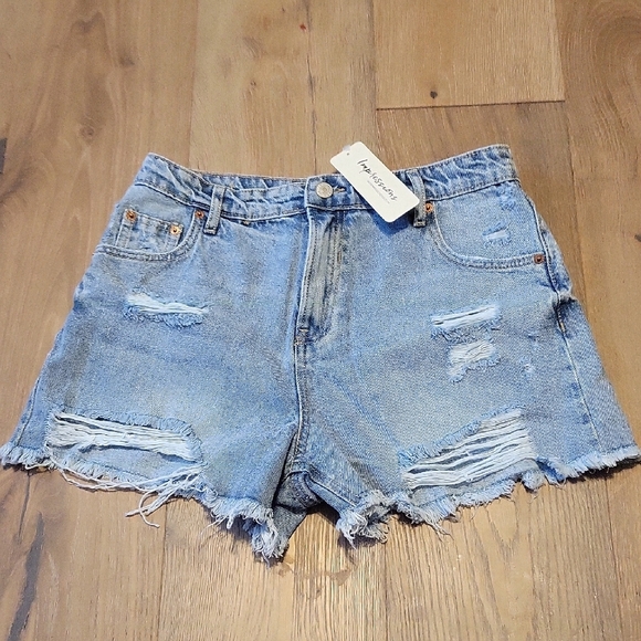 NWT Impressions High Waist Denim Jean Shorts Size Large NEW - Picture 1 of 4